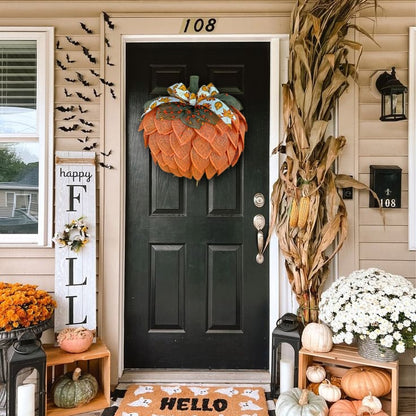 🔥Last Day 48% OFF 🍁 Farmhouse Pumpkin Wreath For Front Door
