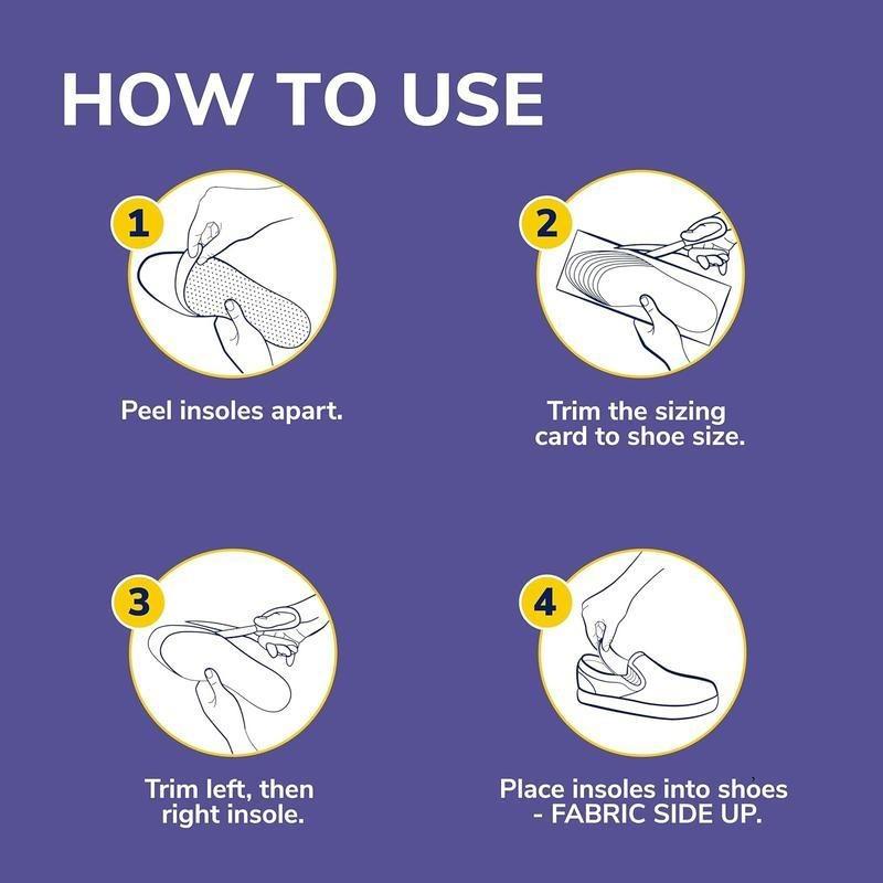 All-Day Comfort Insoles with Shock Absorption & High Arch Support