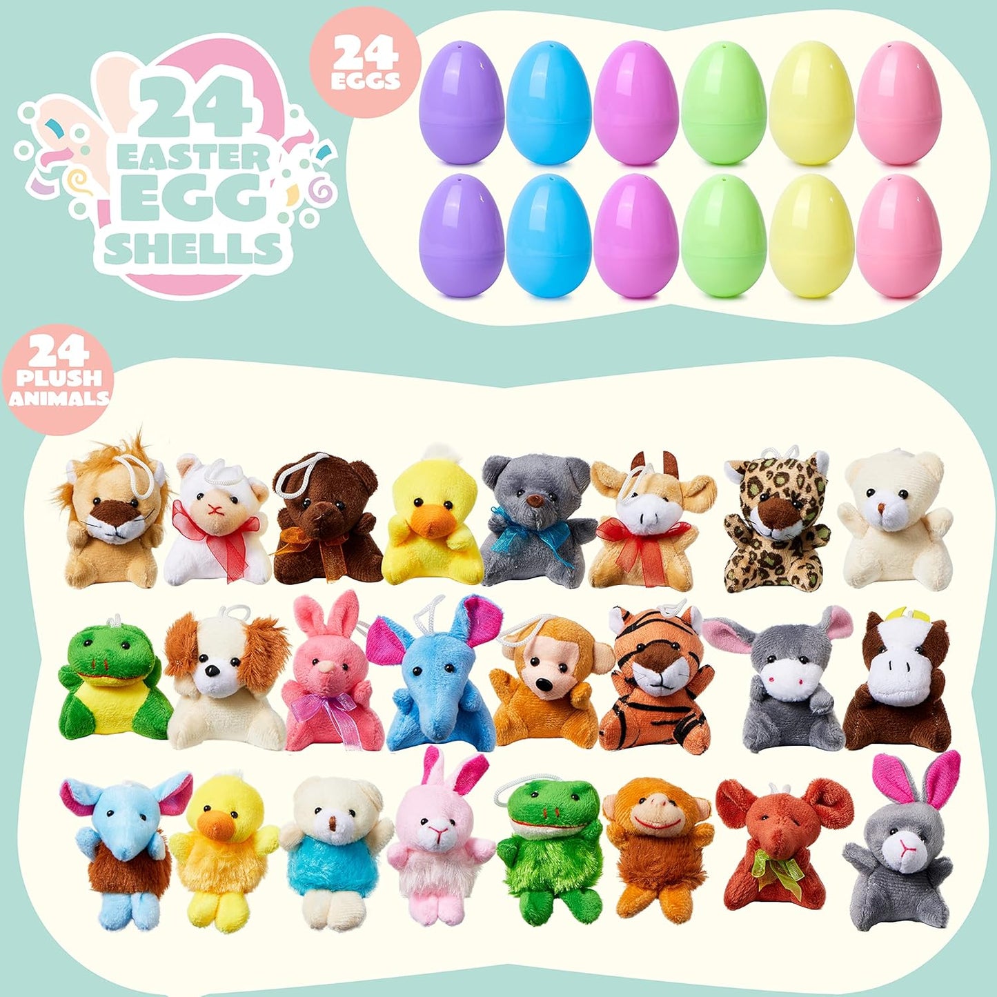 🐣Prefilled Easter Eggs, Filled with Plush Animal Toys