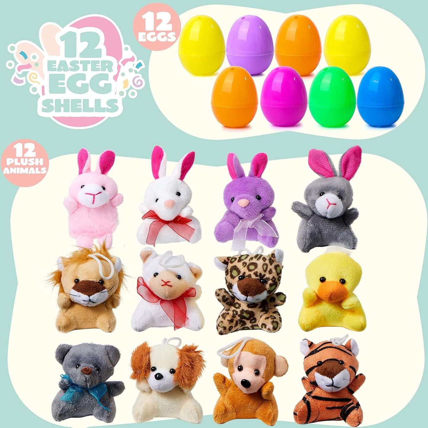 🐣Prefilled Easter Eggs, Filled with Plush Animal Toys