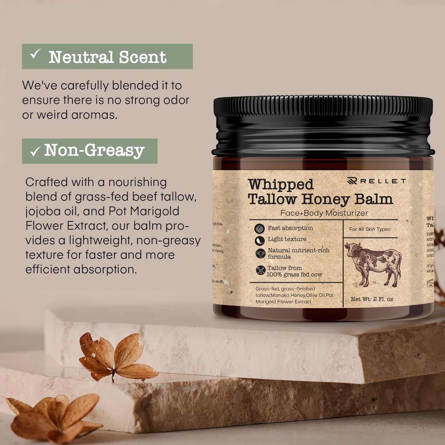 🐂Natural Handmade Beef and Honey Moisturizer